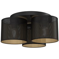 Lampa Sufitowa LOFT SHADE Czarny Złoty Klosz z Tworzywa 3xE27