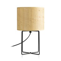 Lampa stołowa RATTAN 31 cm BOHO 1xE27 Wykonana z metalu i rattanowego abażuru, nowoczesny design lampy sprawdzi się w Twoim salonie