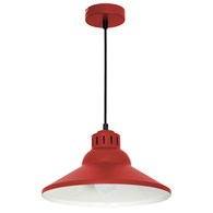 Lampa Wisząca WORKS Czerwony Biały Metalowy Klosz 1xE27 30cm