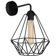 Lampa druciak kinkiet czarny 38 cm LOFT Wykonany z metalu, stylowy i industrialny plafon do zawieszenia w stylu industrialnym oraz LOFT