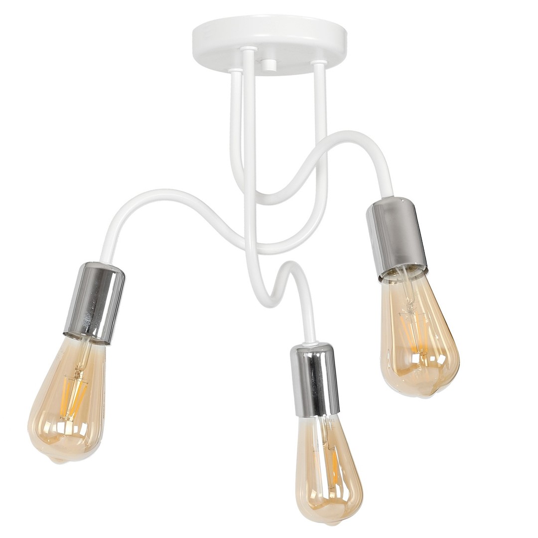 Lampa Sufitowa DOW Biały Srebrny 3xE27