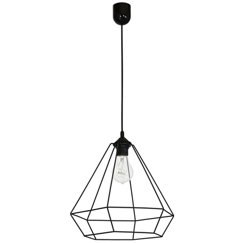 Lampa Wisząca ALMA Czarny Metalowy Klosz 1xE27 35cm