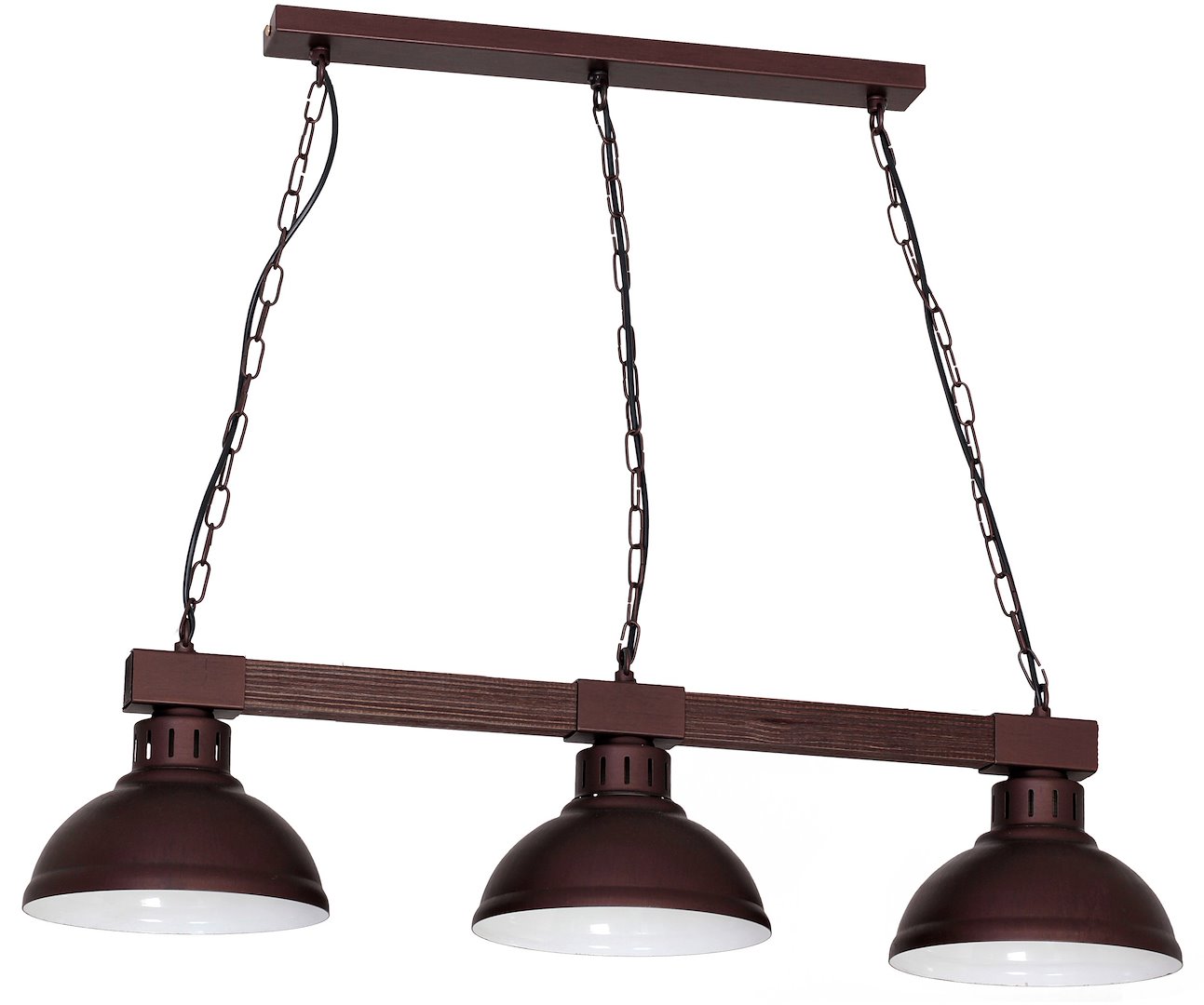 Lampa Wisząca HAKON Ciemny Brąz Metalowy Klosz 3xE27