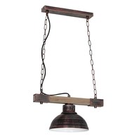 Lampa industrialna Hakon brązowa LOFT Wykonany z metalu i drewna, stylowa i modna lampa wisząca w stylu LOFT, gwint E27