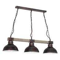Lampa sufitowa industrialna Hakon brąz Wykonany z metalu i drewna, stylowa i modna lampa wisząca w stylu LOFT, gwint E27
