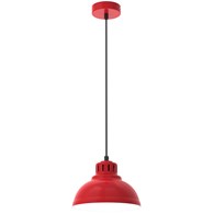 Lampa Wisząca SVEN Czerwony Biały Metalowy Klosz 1xE27 21cm