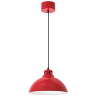 Lampa Wisząca SVEN Czerwony Biały Metalowy Klosz 1xE27 30cm