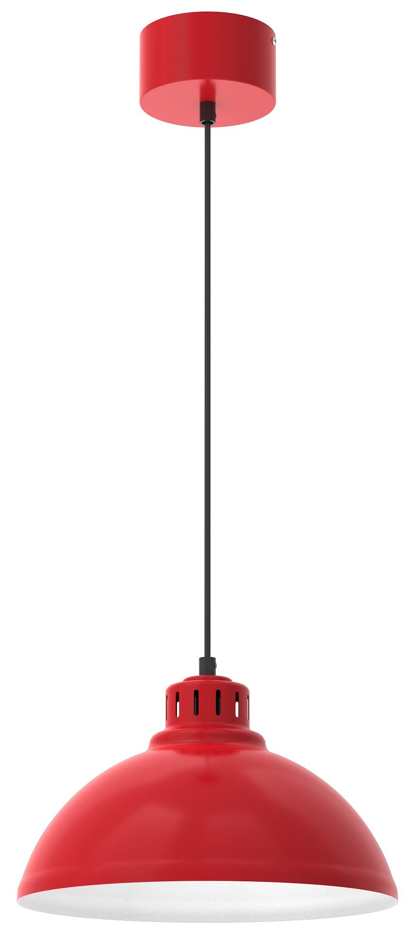 Lampa Wisząca SVEN Czerwony Biały Metalowy Klosz 1xE27 30cm