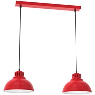 Lampa Wisząca SVEN Czerwony Biały Metalowy Klosz 2xE27