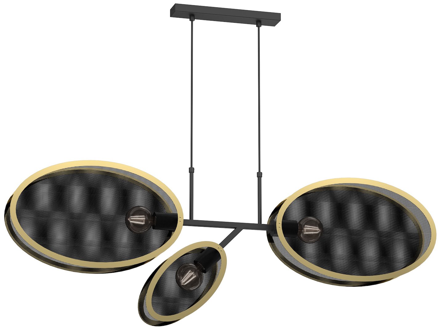 Lampa Wisząca HIPNOTIC Czarny Złoty Metalowy Klosz 3xE27