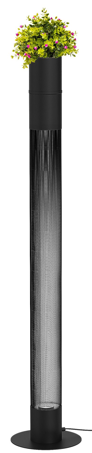 Lampa Podłogowa z kwietnikiem FLORES TUBE Czarny 1xGU10 113cm