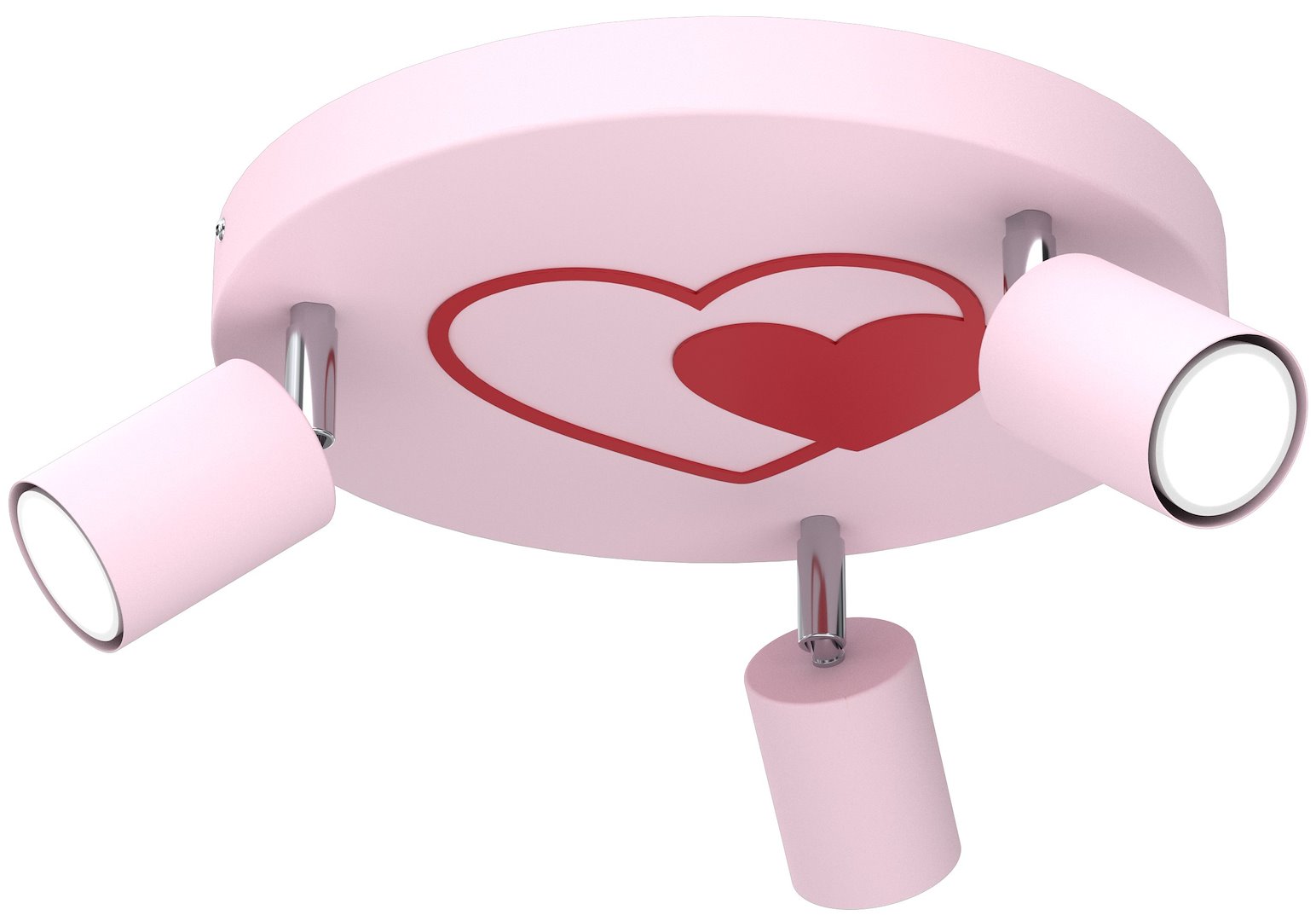Lampa Sufitowa FUN Różowy 3xGU10 Serce