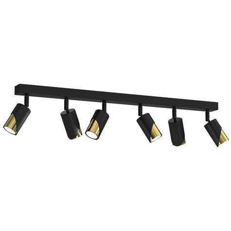Lampa Sufitowa Spot SHIFT Czarny Złoty 6xGU10