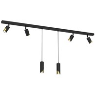 Lampa Sufitowa Regulowana Spot SHIFT Czarny Złoty 6xGU10 150cm