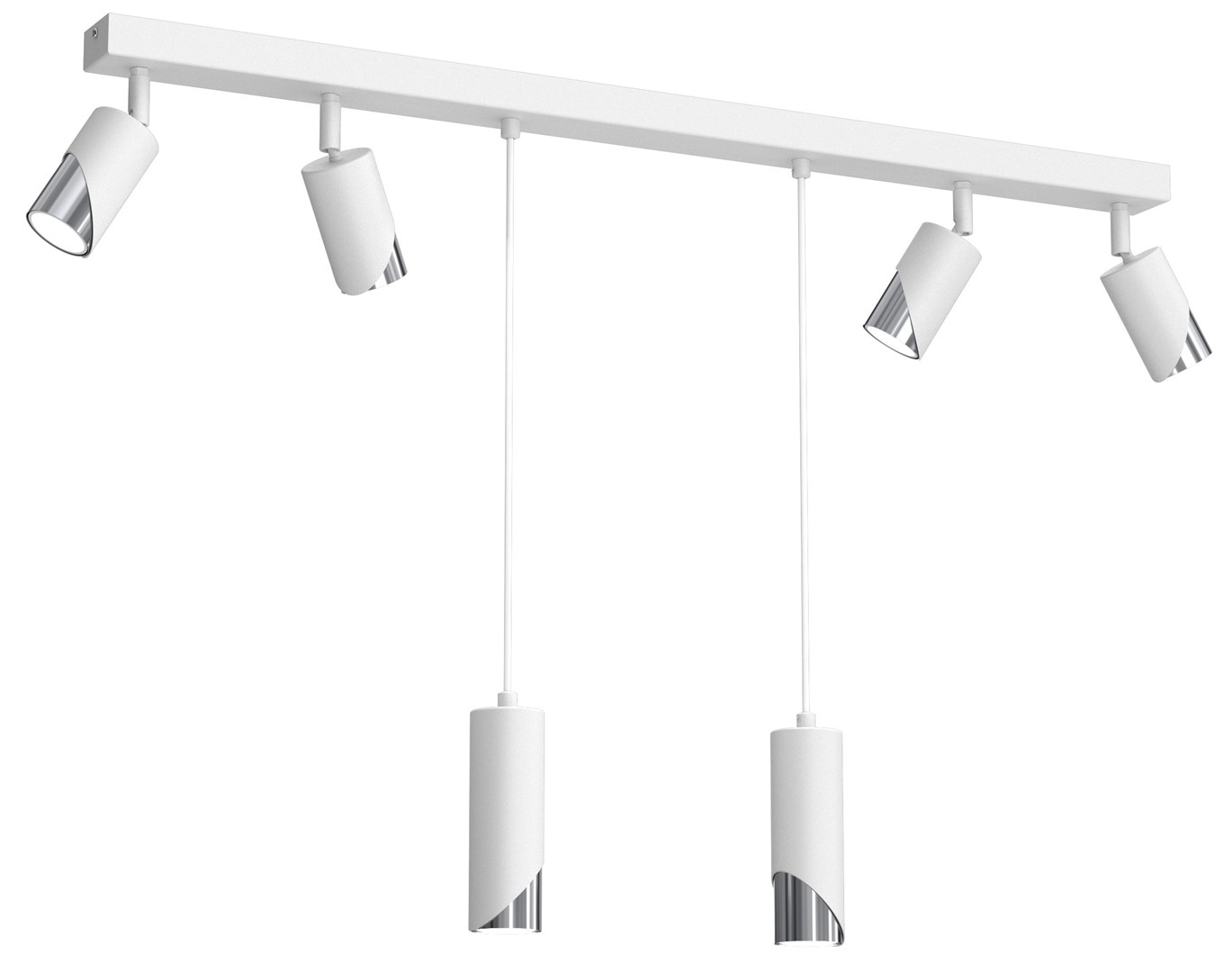 Lampa Sufitowa Regulowana Spot SHIFT Biały Srebrny 6xGU10 90cm