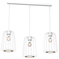 Lampa Wisząca TRAD Biały Brązowy Metalowy Klosz 3xE27