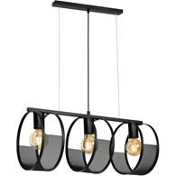 Nowoczesna lampa wisząca Siner potrójna Wykonana w całości z metalu, lampa w stylu: minimalistyczny, loft czy industrialnej w kolorze czarnym
