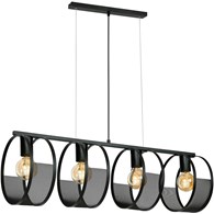 Nowoczesna lampa sufitowa Siner LOFT Wykonana w całości z metalu, lampa w stylu: minimalistyczny, loft czy industrialnej w kolorze czarnym, cztery źródła światła