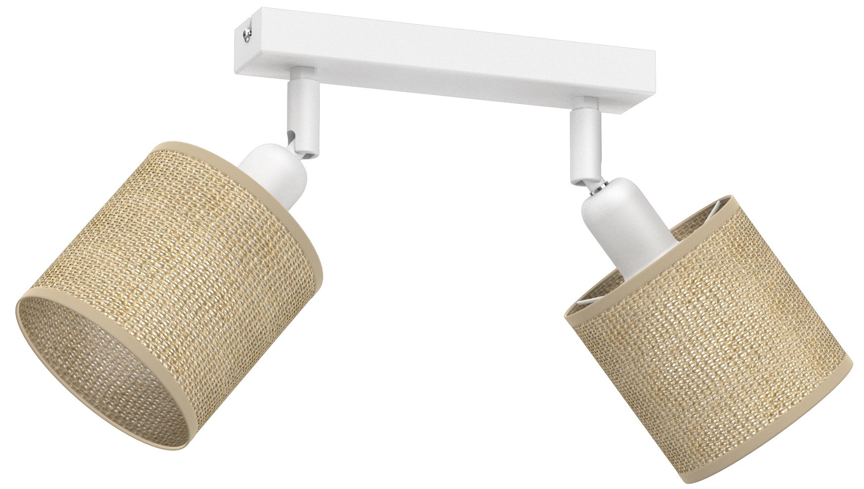 Lampa Sufitowa Spot JUTE Biały Beżowy Abażur 2xE14