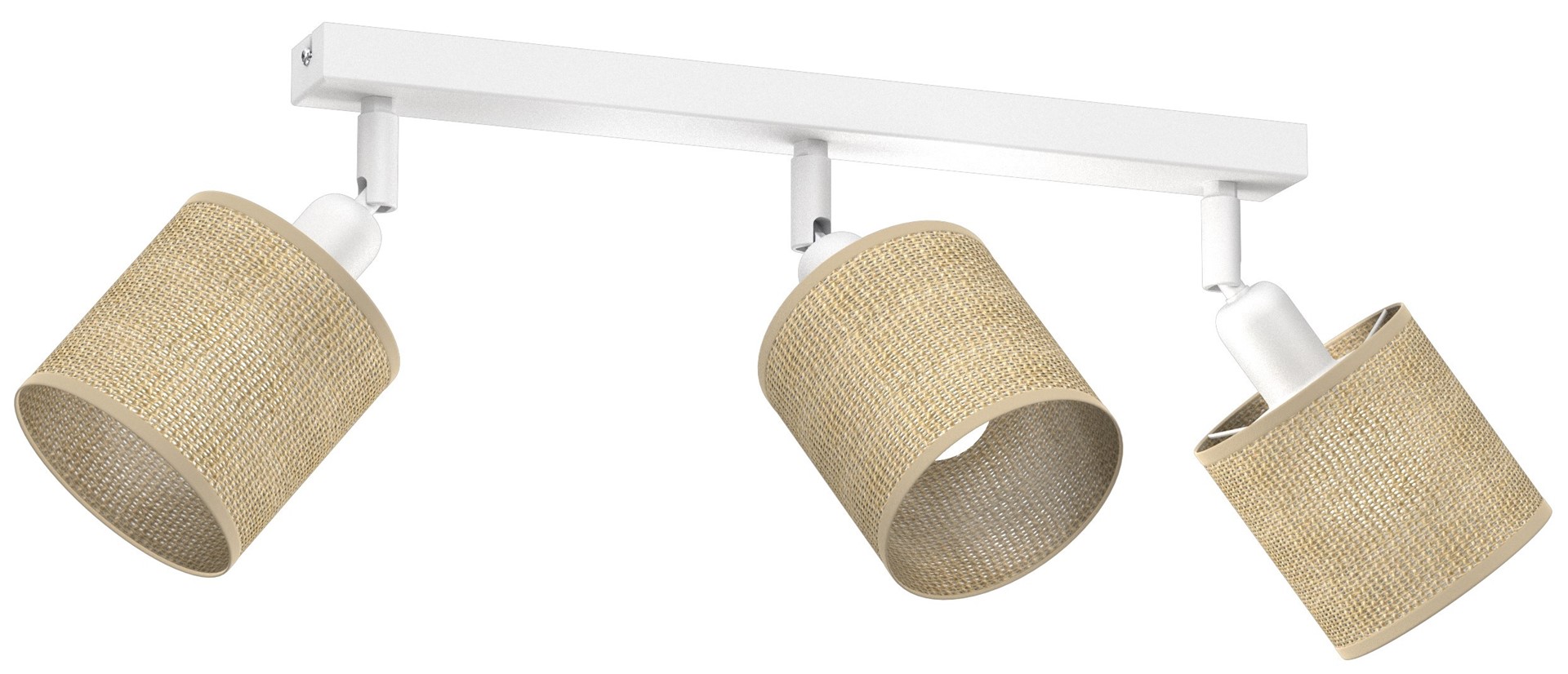 Lampa Sufitowa Spot JUTE Biały Beżowy Abażur 3xE14