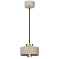 Lampa Wisząca MARTI Beżowy Złoty Metalowy Klosz 1xE27 20cm