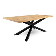 Stół pająk OakLoft 240x100 cm jasny dąb Duży stolik wykonany z metalu, blat z drewna dębowego, wymiar blatu 240x100 cm idealny do jadalni