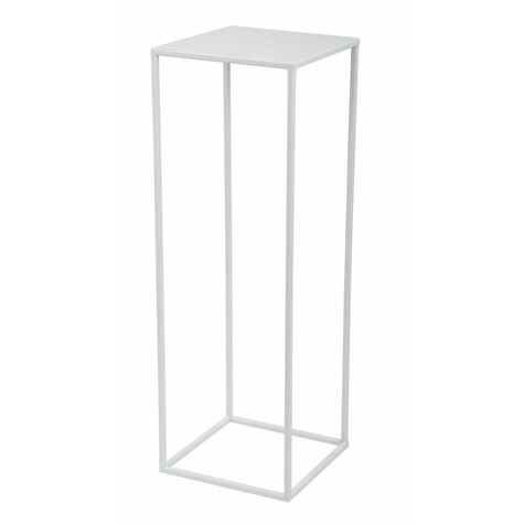 Biały nowoczesny kwietnik stojący 70cm Wykonany z metalu, prosty i stylowy stojak na kwiatki w kolorze białym
