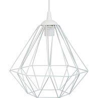 Lampa geometryczna Diamond biała 25 cm Wykonana z metalu, nowoczesny design, dł. przewodu 90 cm, gwint E27, zasilanie 230V