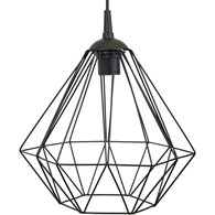 Lampa geometryczna Diamond czarna 25 cm Wykonana z metalu, nowoczesny design, dł. przewodu 90 cm, gwint E27, zasilanie 230V