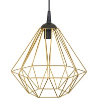 Lampa geometryczna Diamond złota 25 cm Wykonana z metalu, nowoczesny design, dł. przewodu 90 cm, gwint E27, zasilanie 230V