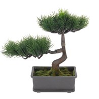 Sztuczne drzewko Bonsai 2 Roślina sztuczna bonsai w donicy wykonana z tworzywa sztucznego, o wymiarach 23x15x22 cm