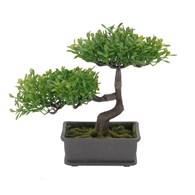 Sztuczne drzewko Bonsai 3 Roślina sztuczna bonsai w donicy wykonana z tworzywa sztucznego, o wymiarach 23x15x22 cm