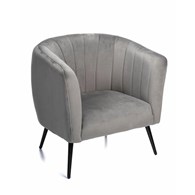 Fotel Hug Dark Grey Black Wygodny fotel wykonany z przyjemnej w dotyku tkaniny w kolorze ciemnej szarości, posiada metalowe, regulowane nóżki w kolorze czarnym