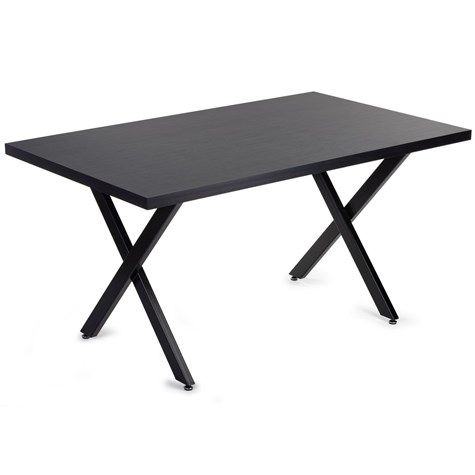 Stół Stormi Black 150x90 cm Stolik prostokątny na metalowym stelażu, drewniany, blat wykonany z płyty MDF