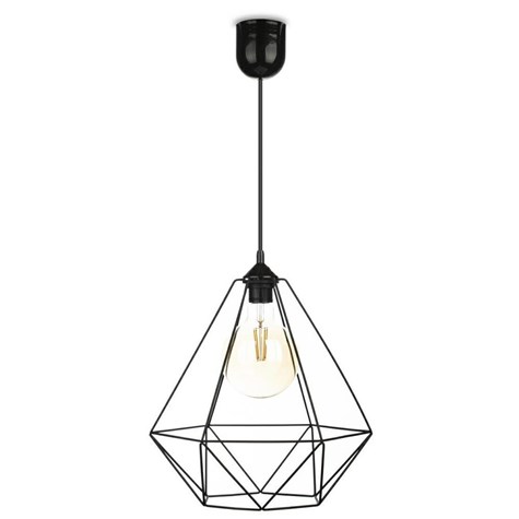 Lampa wisząca Paris Diamond 35 cm czarnaStylowa lampa wisząca druciak w kolorze czarnym, w stylu industrialnym loft 35 cm