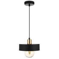 Lampa wisząca BerlinStil 20 cm cz-miedź Modna sufitowa lampa w kolorze czarnym z miedzianym nadkloszem, w stylu loft industrialnym 20 cm