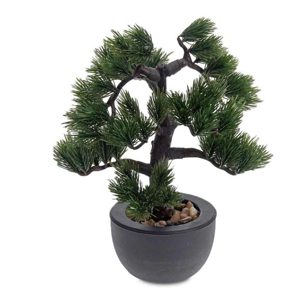 Drzewko Bonsai sztuczne 31 cm iglaste Wykonane z tworzywa sztucznego, dekoracyjne liściaste drzewo w doniczce