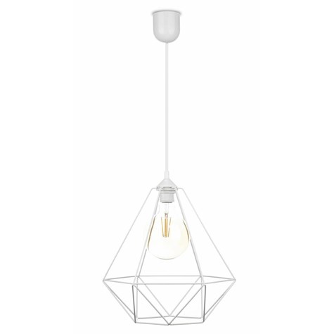 Lampa wisząca Paris Diamond 35 cm białaStylowa lampa wisząca druciak w kolorze białym, w stylu industrialnym loft 35 cm