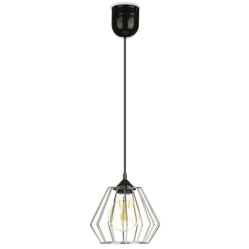 Lampa wisząca WarsawLoft 13 cm srebrna Nowoczesna lampa wisząca geometryczna z połyskiem, w stylu glamour 13 cm błyszczący srebrny