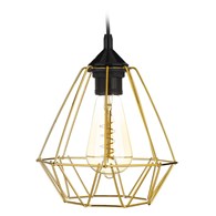 Lampa wisząca Paris Diamond 19 cm złota Stylowa lampa wisząca druciak w kolorze błyszczącego złota, w glamour połysk 19 cm