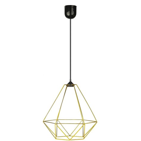 Lampa wisząca Paris Diamond 35 cm złota Stylowa lampa wisząca druciak w kolorze błyszczącego złota, w stylu glamour połysk 35 cm