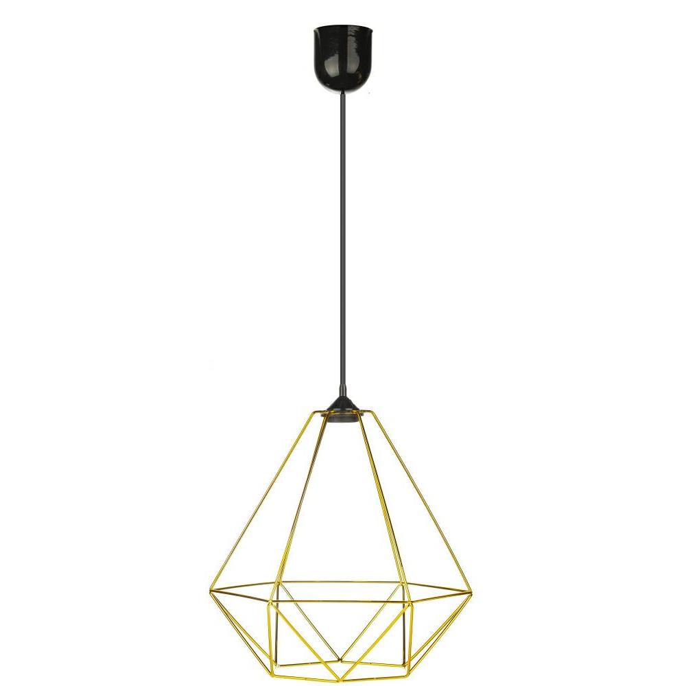 Lampa wisząca Paris Diamond 35 cm złota Stylowa lampa wisząca druciak w kolorze błyszczącego złota, w stylu glamour połysk 35 cm