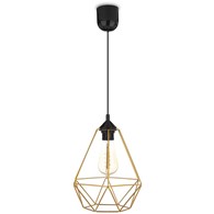 Lampa wisząca Paris Diamond 24 cm miedź Stylowa lampa wisząca druciak w kolorze błyszczącej miedzi, w stylu glamour połysk 24 cm