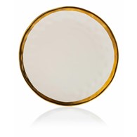 Talerz Lissa White Gold 27 cm Wykonany z ceramiki w kolorze białym wykończone złotą farbą. Średnica naczynia wynosi 27 cm