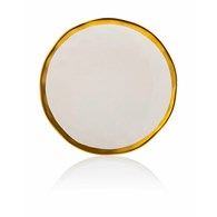 Talerz Lissa White Gold 20 cm Wykonany z ceramiki w kolorze białym wykończone złotą farbą. Średnica naczynia wynosi 20 cm