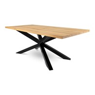 Stół pająk OakLoft 200x100 cm jasny dąb Duży stolik wykonany z metalu, blat z drewna dębowego, wymiar blatu 200x100 cm idealny do jadalni