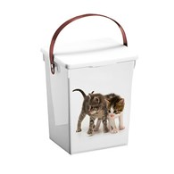 Pojemnik z uchwytem na karmę dla kota 5L Szczelnie zamykane pudełko z uchwytem, na suchą karmę dla zwierząt, pojemność 5 litrów, o wymiarach: 23,5x18x16,5 cm