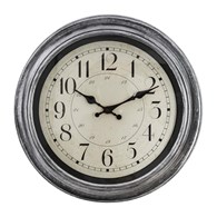 Zegar ścienny Nelson Silver 40 cm Rama z tworzywa sztucznego, tarcza osłonięta szkłem, idealny do wnętrz urządzonych w stylu vintage i retro
