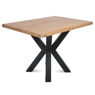 Stół pająk OakLoft 110x80 cm ciemny dąb Duży stolik wykonany z metalu, blat z drewna dębowego, wymiar blatu 110x80 cm idealny do jadalni