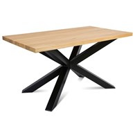 Stół pająk OakLoft 140x80 cm jasny dąb Duży stolik wykonany z metalu, blat z drewna dębowego, wymiar blatu 140x80 cm idealny do jadalni